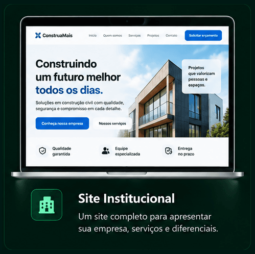 Exemplo visual de Site Institucional